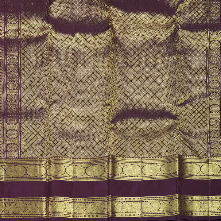 Hayagrivas Handloom Rust Orange Kanjivaram Silk Saree with Nagapazham Border KBF773H4-2