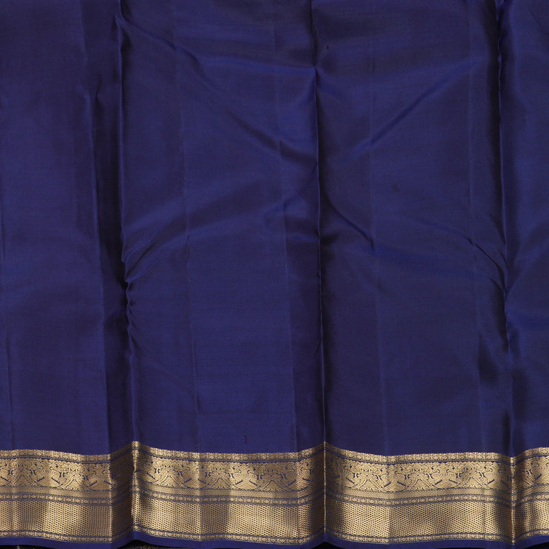 Hayagrivas Handloom Bottle Green Kanjivaram Silk Saree with Navy Blue Border KBF774H11-4