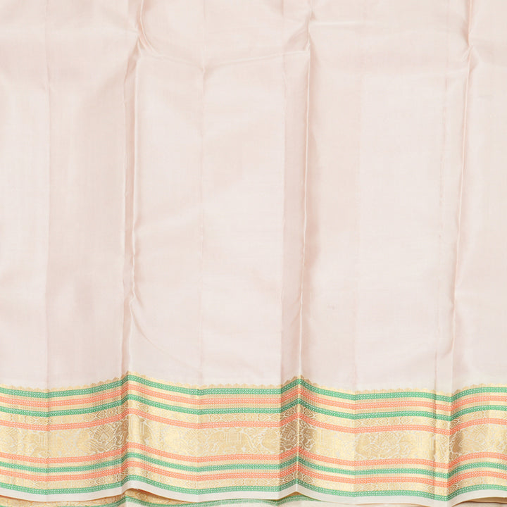 Hayagrivas Handloom Pink Kanjivaram Silk Saree with Ivory Border KBF774H13-1