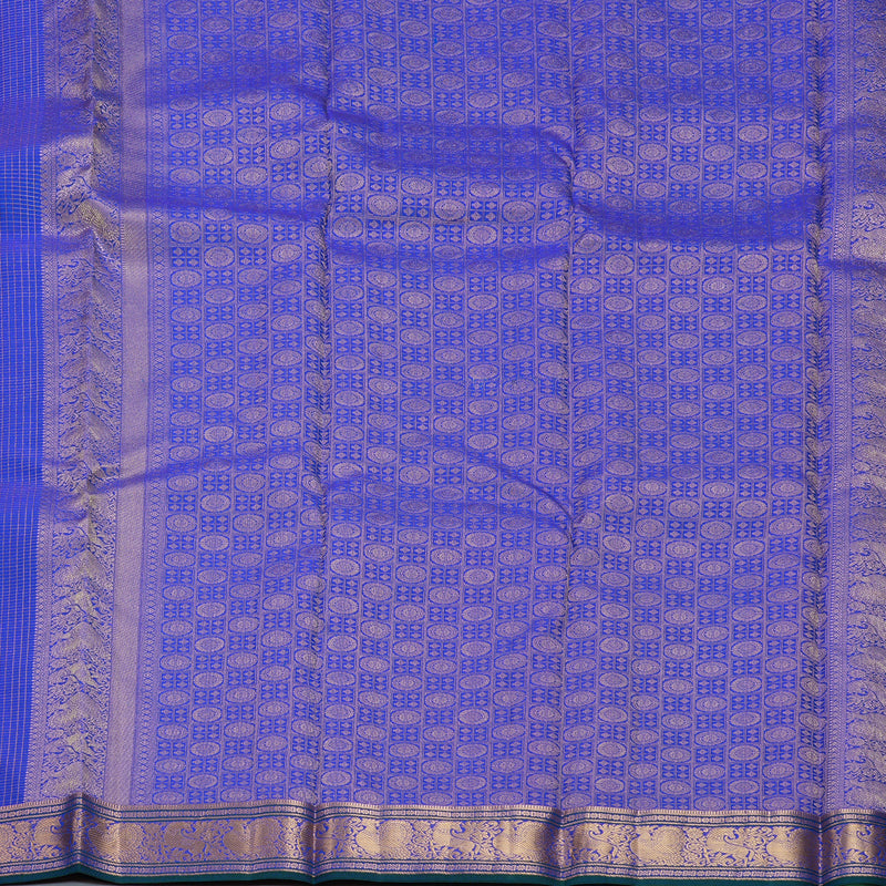 Hayagrivas Handloom MS Blue Kanjivaram Silk Saree KBF774H14-1