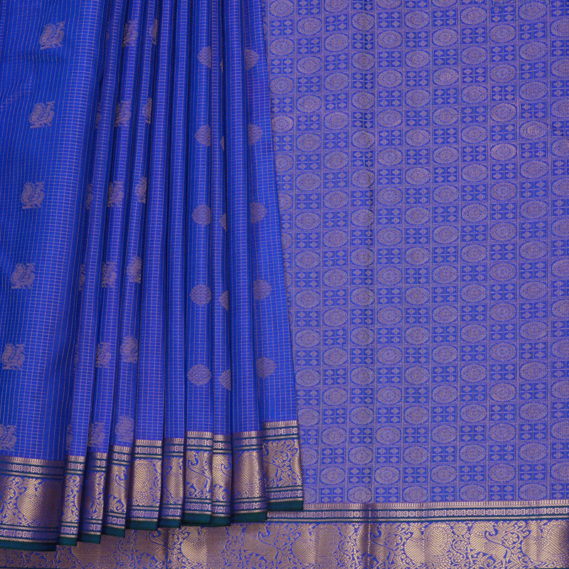 Hayagrivas Handloom MS Blue Kanjivaram Silk Saree KBF774H14-1