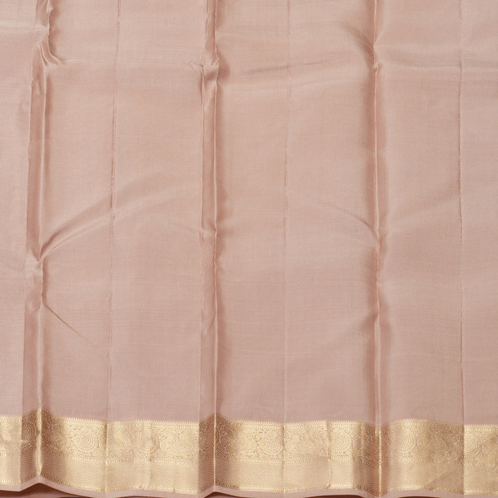 Hayagrivas Handloom Brick Maroon Kanjivaram Silk Saree with Cream Border KBF774H15-1