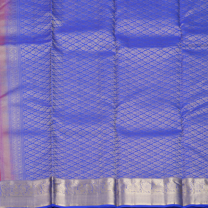 Hayagrivas Handloom Purple Kanjivaram Silk Saree with MS Blue Border KBF774H15-3