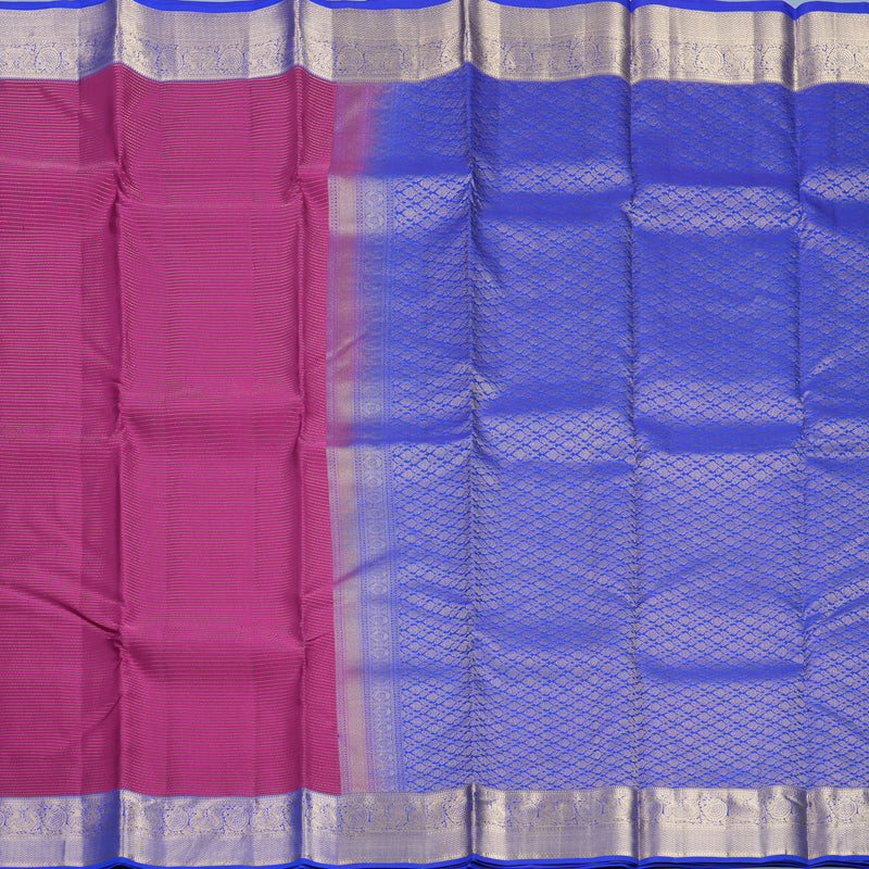 Hayagrivas Handloom Purple Kanjivaram Silk Saree with MS Blue Border KBF774H15-3