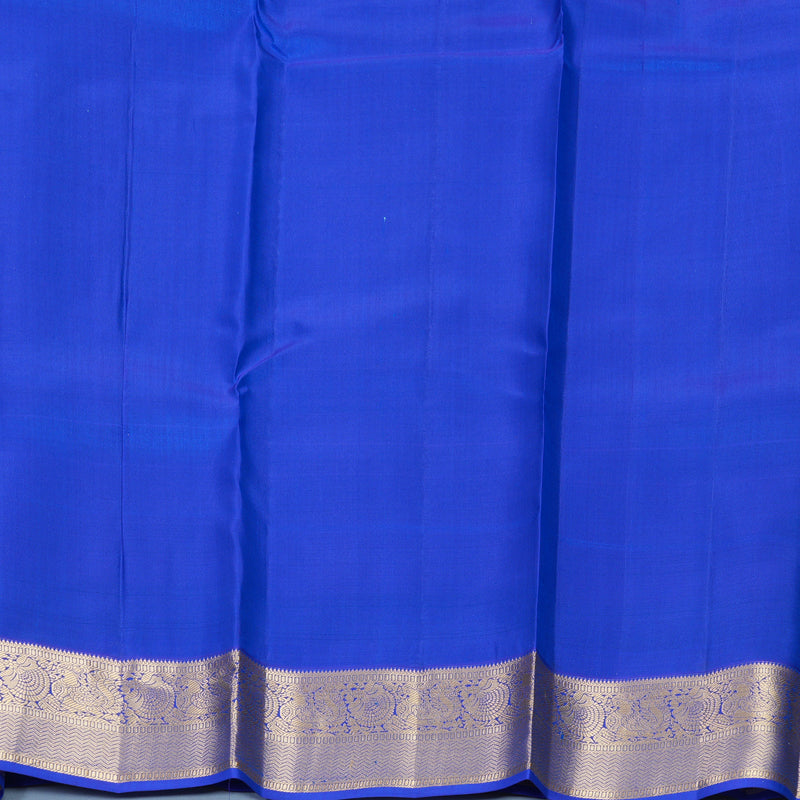 Hayagrivas Handloom Sea Green Kanjivaram Silk Saree with Royal Blue Border KBF774H15-4