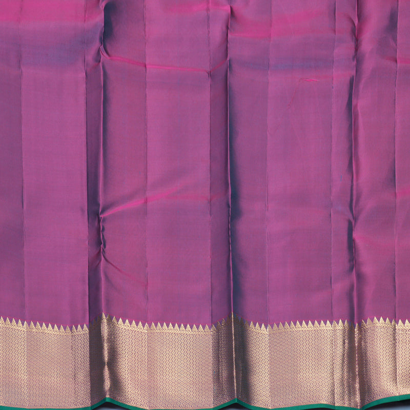 Hayagrivas Handloom Green Kanjivaram Silk Saree with Purple Border KBF774H16-3