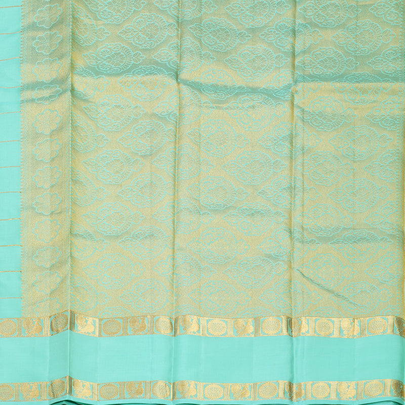 Hayagrivas Handloom Sea Blue Kanjivaram Silk Saree KBF774H19-8