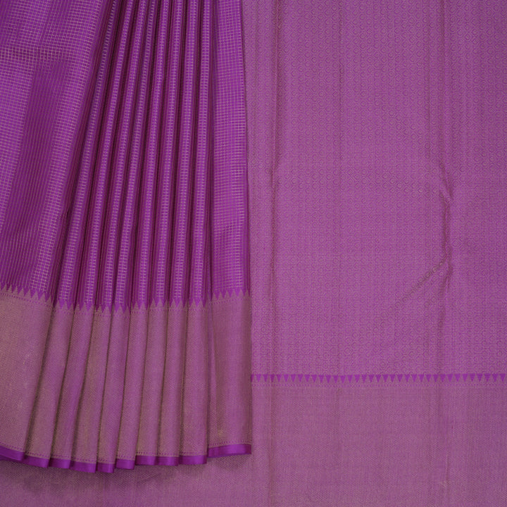 Hayagrivas Handloom Purple Kanjivaram Silk Saree KBF774H9-1