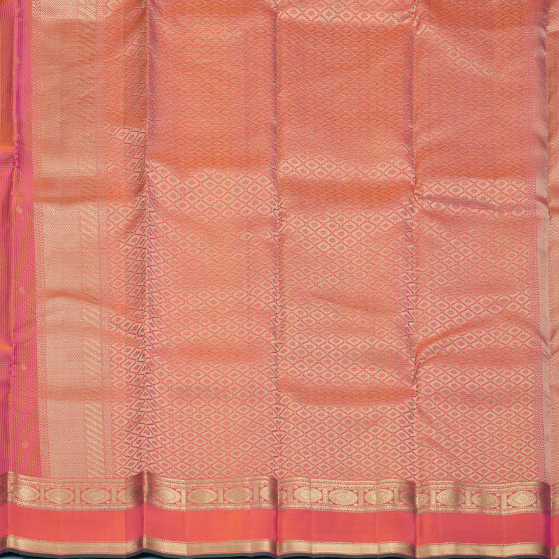 Hayagrivas Handloom Orangish-Pink Kanjivaram Silk Saree KBF774H9-5