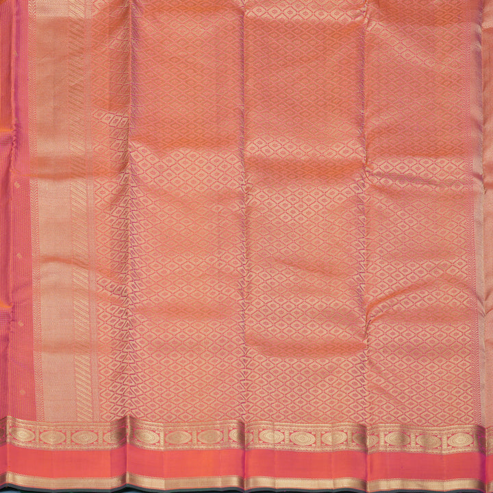 Hayagrivas Handloom Orangish-Pink Kanjivaram Silk Saree KBF774H9-5
