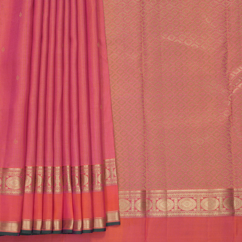 Hayagrivas Handloom Orangish-Pink Kanjivaram Silk Saree KBF774H9-5