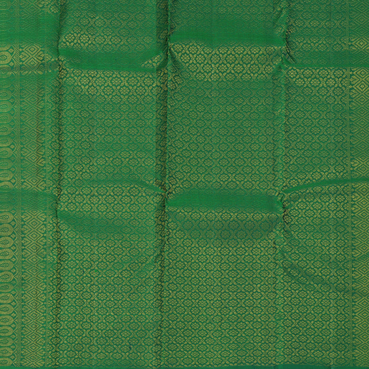 Hayagrivas Handloom Wine Purple Kanjivaram Silk Saree with Peacock Green Border KBF775H1-17