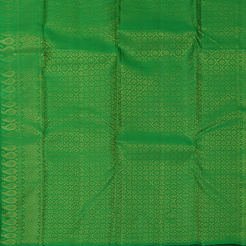 Hayagrivas Handloom Sage Green Kanjivaram Silk Saree with Leaf Green Border KBF775H1-18