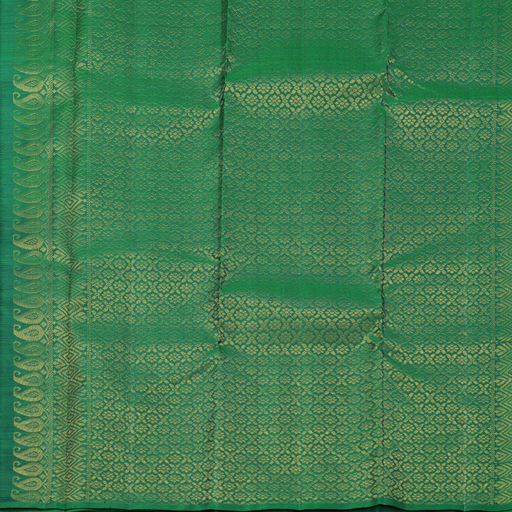 Hayagrivas Handloom Light Brown Kanjivaram Silk Saree with Green Border KBF775H1-3