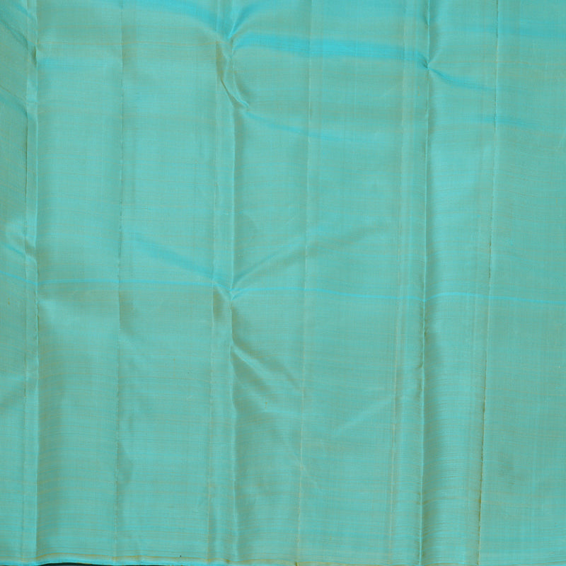 Hayagrivas Handloom Lemon Yellow Kanjivaram Silk Saree with Sky Blue Border KBF775H1-8