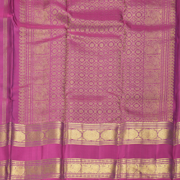 Hayagrivas Handloom Purple Kanjivaram Silk Saree with Purplish-Pink Border KBF776H2-3