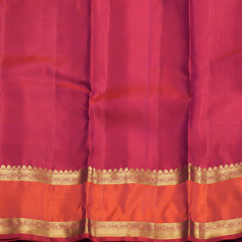 Hayagrivas Handloom Wine Purple Kanjivaram Silk Saree with Orange Border KBF776H2-6