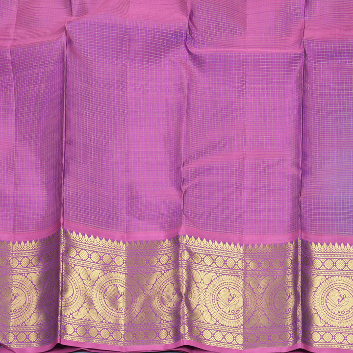 Hayagrivas Handloom Mayilkazhuthu Kanjivaram Silk Saree with Lavender Border KBF776H3-1