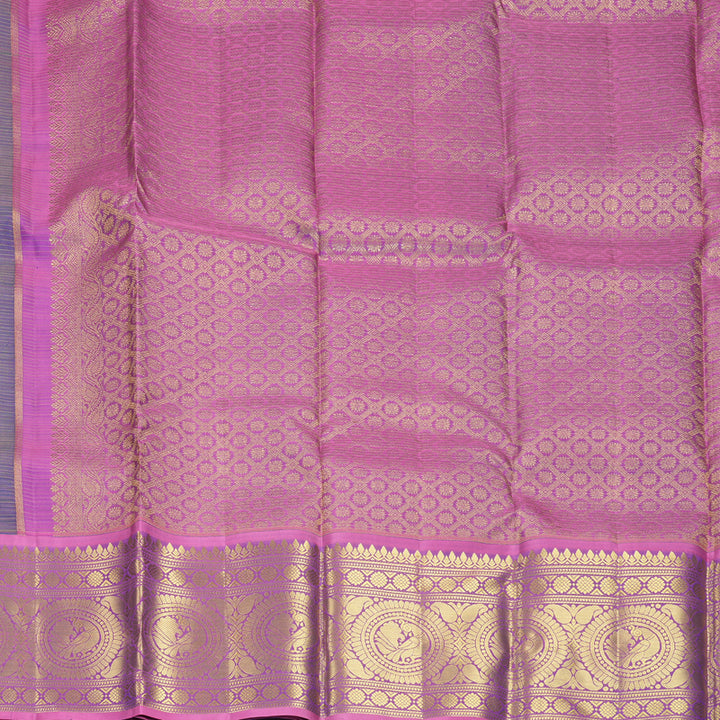 Hayagrivas Handloom Mayilkazhuthu Kanjivaram Silk Saree with Lavender Border KBF776H3-1