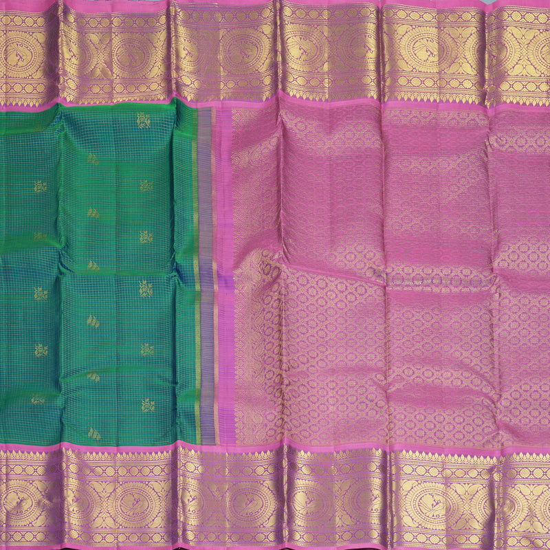 Hayagrivas Handloom Mayilkazhuthu Kanjivaram Silk Saree with Lavender Border KBF776H3-1