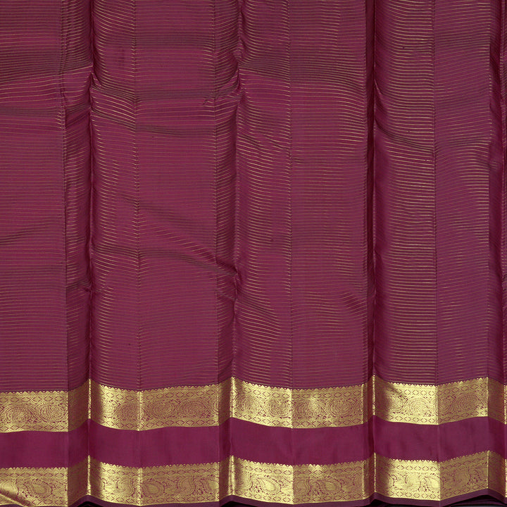 Hayagrivas Handloom Rani Pink Kanjivaram Silk Saree with Purple Border KBF776H3-4