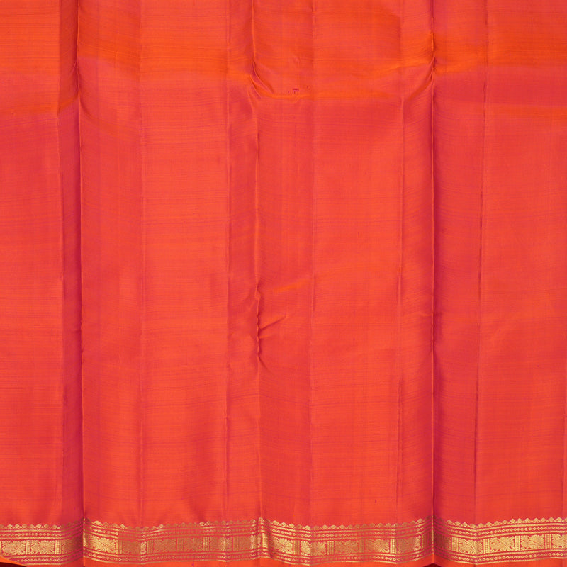 Hayagrivas Handloom Orangish-Pink Kanjivaram Silk Saree KBF776H4-1