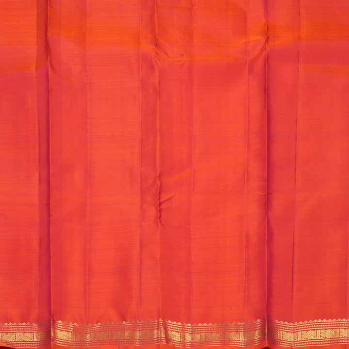 Hayagrivas Handloom Orangish-Pink Kanjivaram Silk Saree KBF776H4-1