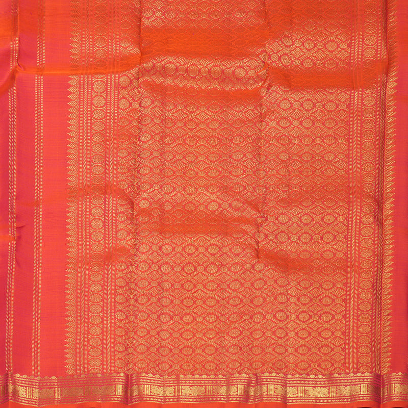 Hayagrivas Handloom Orangish-Pink Kanjivaram Silk Saree KBF776H4-1