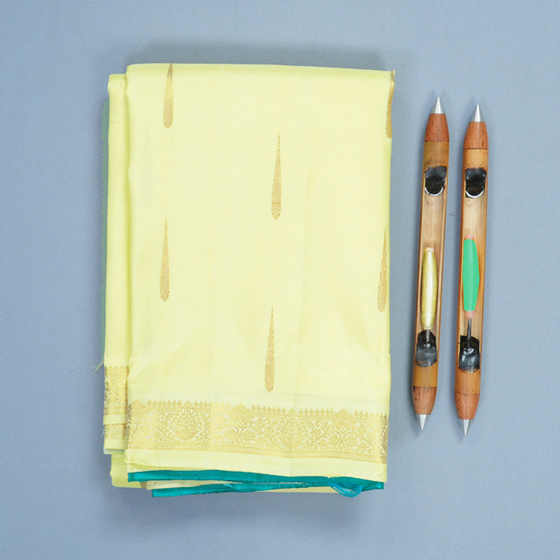 Hayagrivas Handloom Lemon Yellow Kanjivaram Silk Saree KBF776H4-2