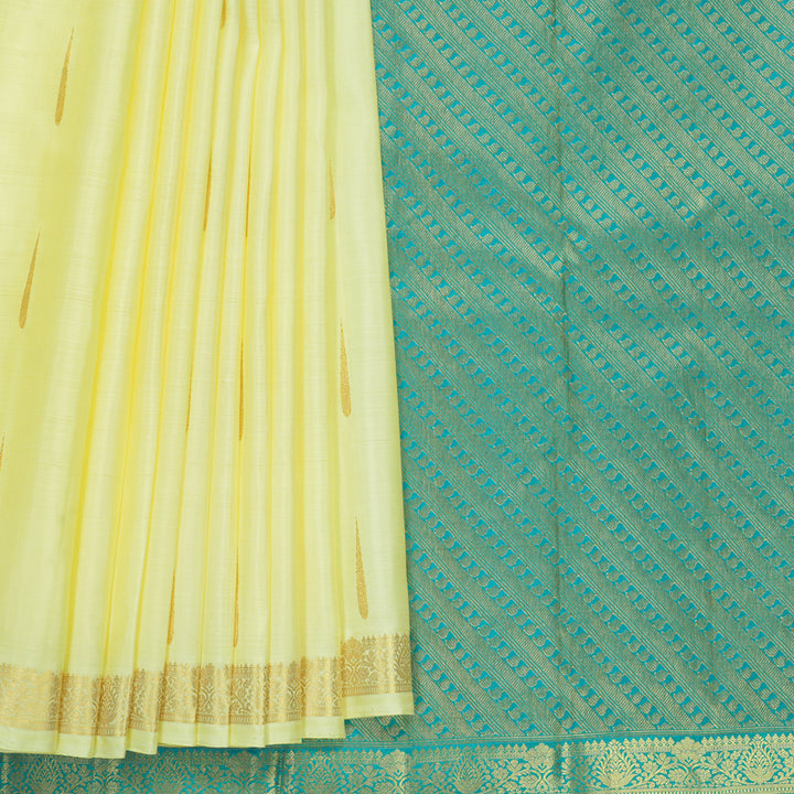Hayagrivas Handloom Lemon Yellow Kanjivaram Silk Saree KBF776H4-2