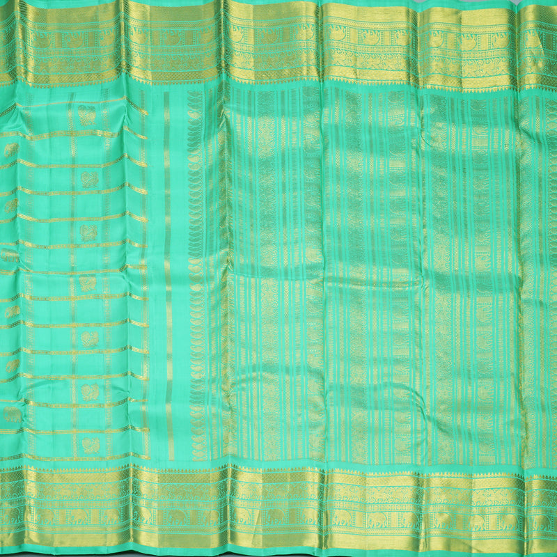 Hayagrivas Handloom Sea Green Kanjivaram Silk Saree KBF776H8-1
