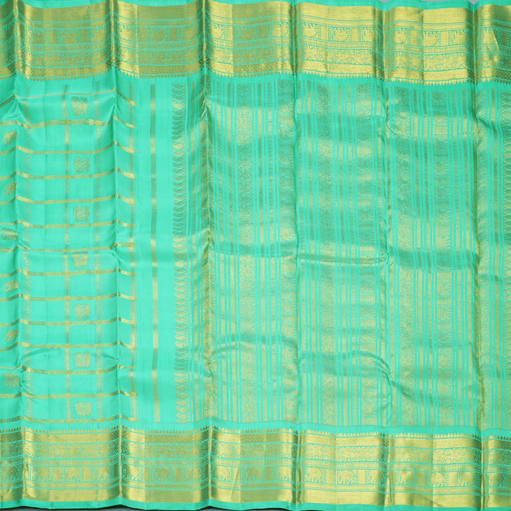 Hayagrivas Handloom Sea Green Kanjivaram Silk Saree KBF776H8-1