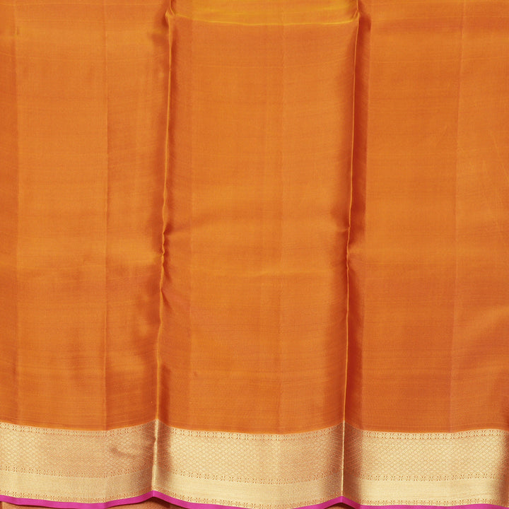 Hayagrivas Handloom Maroon Kanjivaram Silk Saree with Rust Orange Border KBF777H2-5