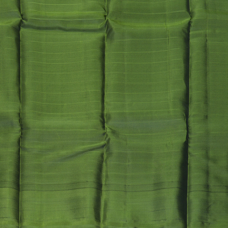 Hayagrivas Handloom Kanchana Brown Kanjivaram Silk Saree with Olive Green Border KBF777H7-3