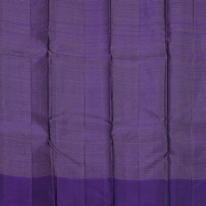 Hayagrivas Handloom Parrot Green Kanjivaram Silk Saree with Purple Border KBF782H3-1