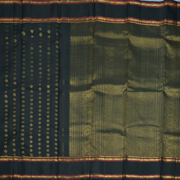 Hayagrivas Handloom Black Kanjivaram Silk Saree KBF786H2-1