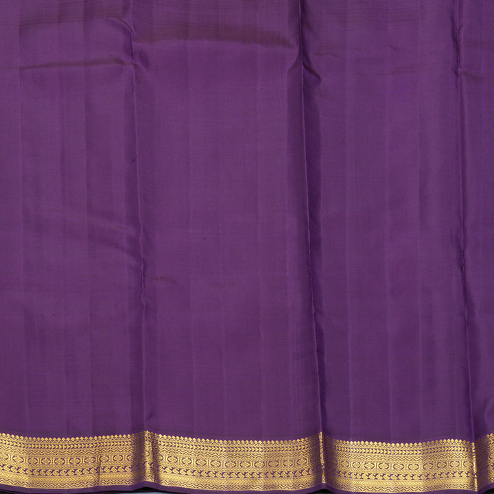 Hayagrivas Handloom Orange Kanjivaram Silk Saree with Purple Border KBF788H2-1