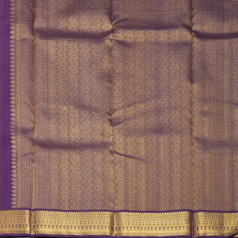 Hayagrivas Handloom Orange Kanjivaram Silk Saree with Purple Border KBF788H2-1