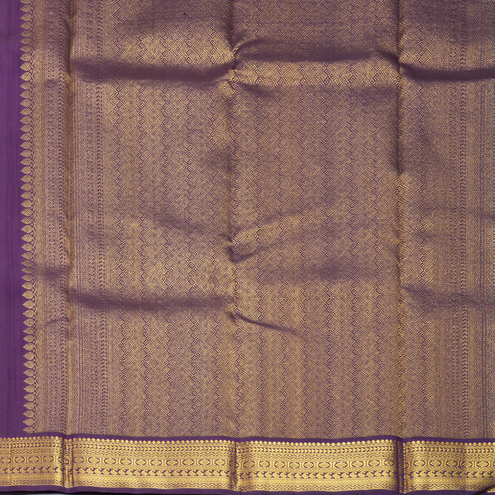 Hayagrivas Handloom Orange Kanjivaram Silk Saree with Purple Border KBF788H2-1