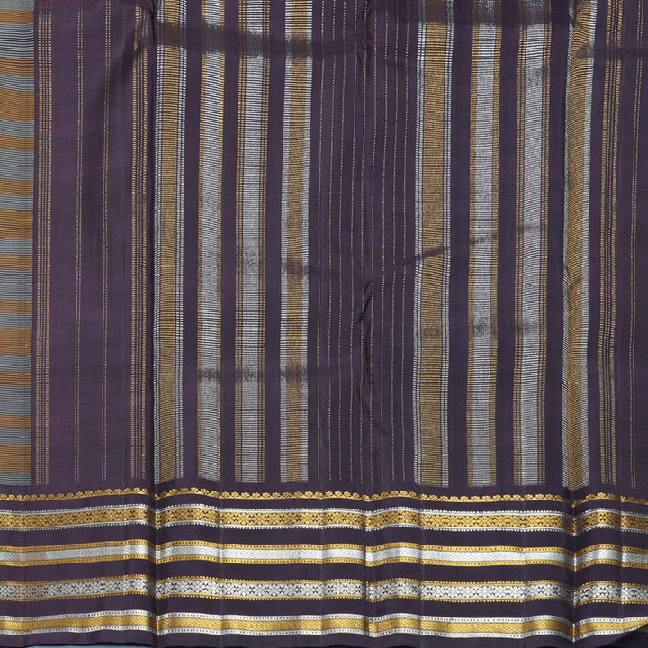 Hayagrivas Handloom Multicolour Checks Kanjivaram Silk Saree with Nagapazham Border KBF789H1-1