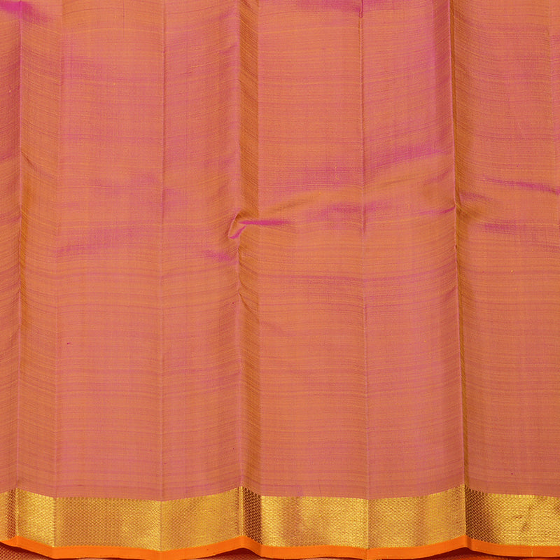 Hayagrivas Handloom Fluorescent Green Kanjivaram Silk Saree with Onion Pink Border KBF78D1-1