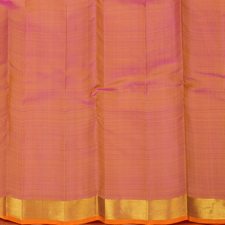 Hayagrivas Handloom Fluorescent Green Kanjivaram Silk Saree with Onion Pink Border KBF78D1-1