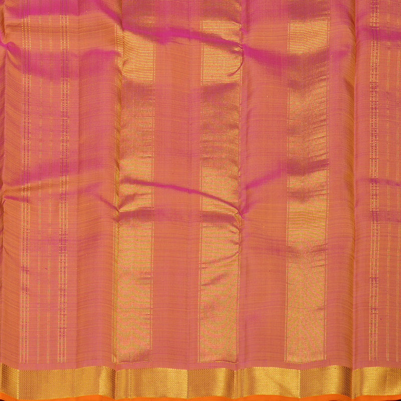 Hayagrivas Handloom Fluorescent Green Kanjivaram Silk Saree with Onion Pink Border KBF78D1-1