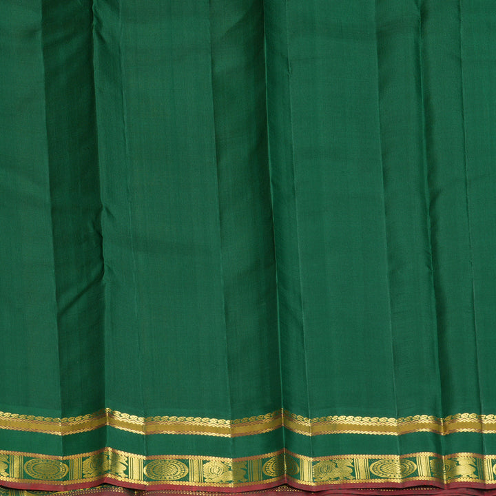 Hayagrivas Handloom Mambazham Orange Kanjivaram Silk Saree with Green Border KBF793H5-1