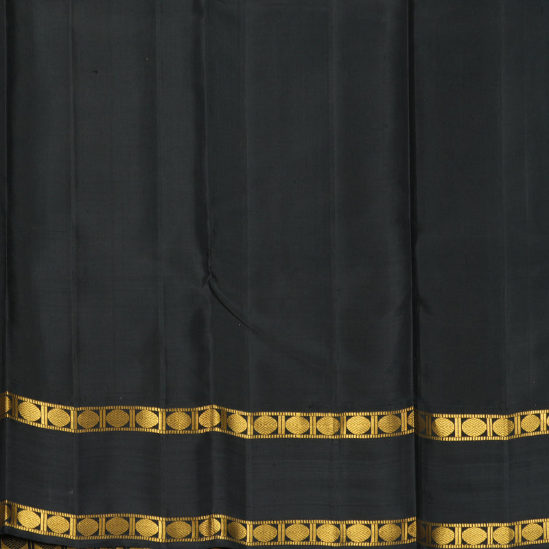 Hayagrivas Handloom Sky Blue Kanjivaram Silk Saree with Black Border KBF794H2-3