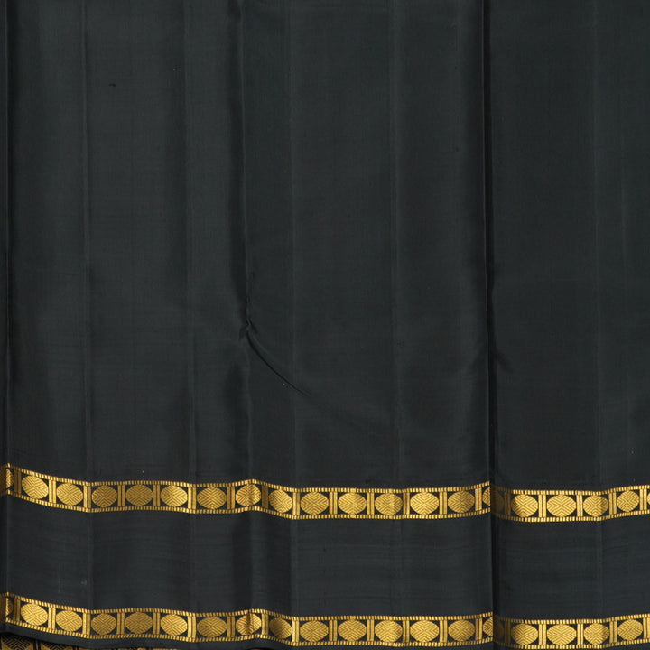 Hayagrivas Handloom Sky Blue Kanjivaram Silk Saree with Black Border KBF794H2-3
