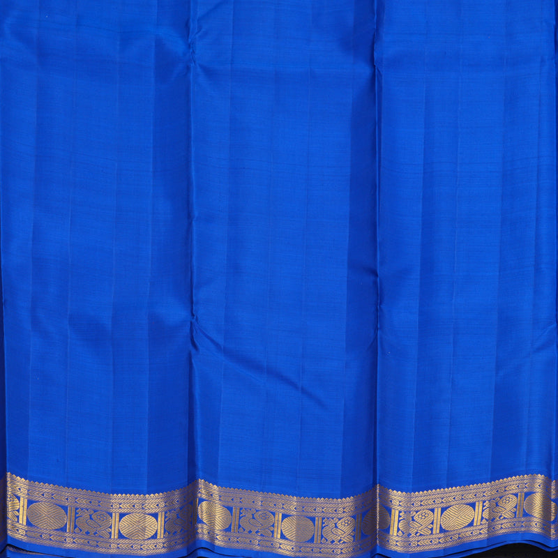 Hayagrivas Handloom Mambazham Orange Kanjivaram Silk Saree with MS Blue Border KBF794H5-1