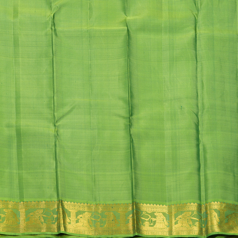 Hayagrivas Handloom Lime Green Kanjivaram Silk Saree with Green Border KBF796H9-1