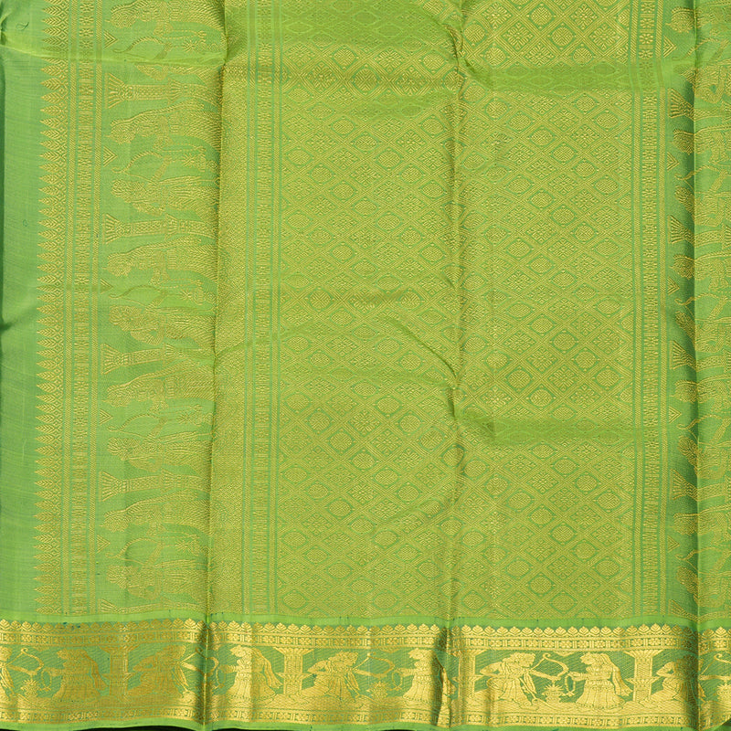 Hayagrivas Handloom Lime Green Kanjivaram Silk Saree with Green Border KBF796H9-1