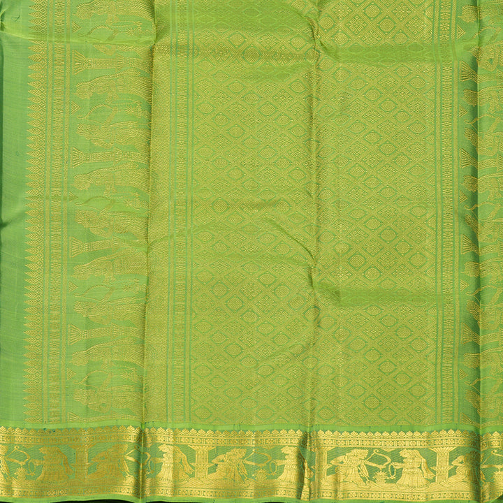 Hayagrivas Handloom Lime Green Kanjivaram Silk Saree with Green Border KBF796H9-1